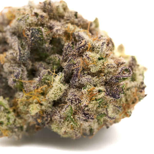 Dense trichome-covered cannabis bud of G-MAC Indoor THCa Flower
